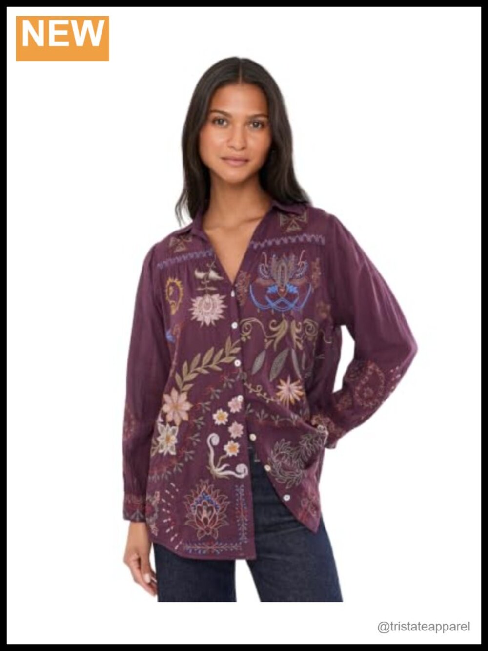 Women's Anju Blouse Tissue Cotton Relaxed Fit Collared Blouse